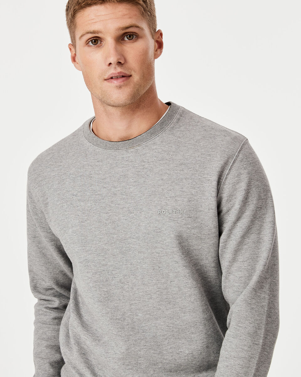 Logo Crew Neck Jumper, Light Grey Marle, hi-res